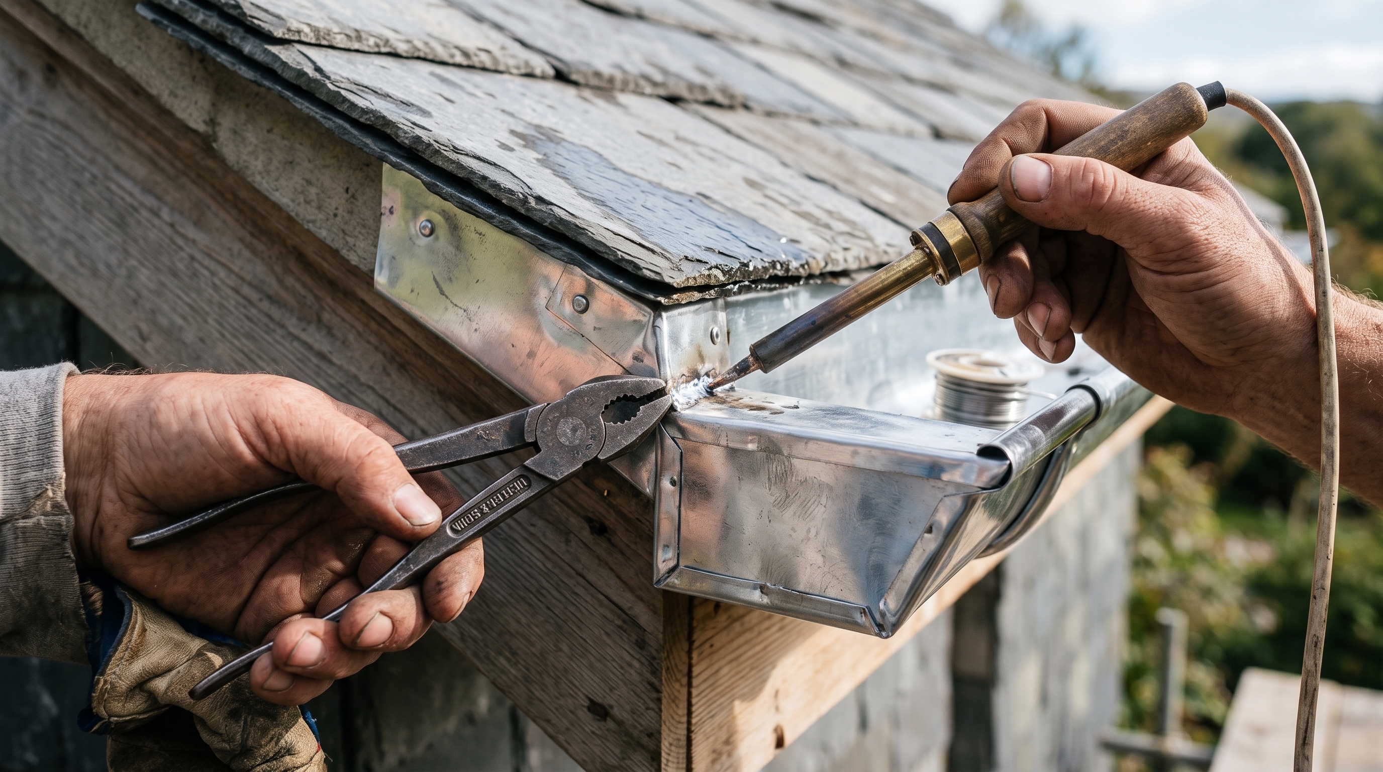 Travail de zinguerie en détail